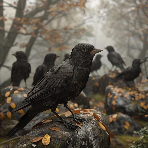 corbeau de forêt corbeau isolé