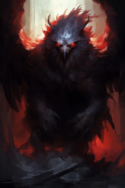 Le corbeau et les yeux rouges