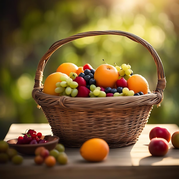 Corbeille de fruits sur la table