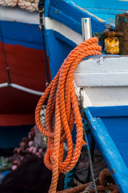 Corde orange pour bateau