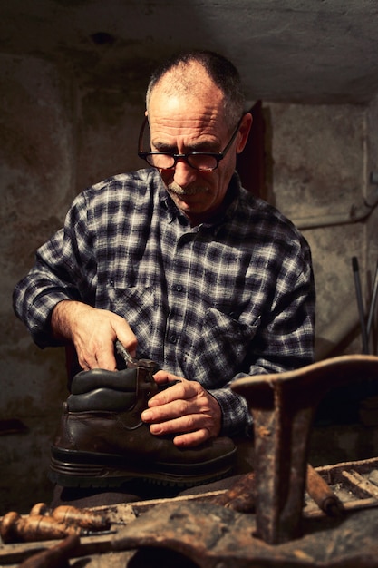 Cordonnier au travail