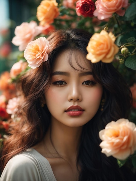 Des Coréennes captivantes ornées de belles fleurs et de sourires enchanteurs