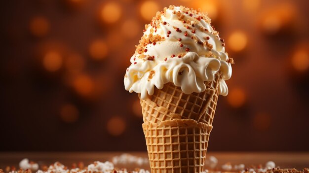 Un cornet de glace délicieux et crémeux généré par l'IA