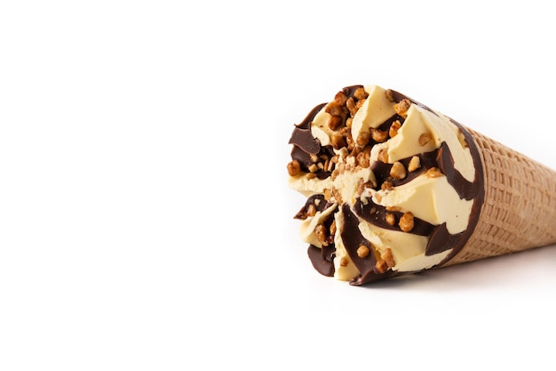 Cornet de glace vanille et chocolat