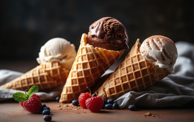 Cornets de gaufres à la glace