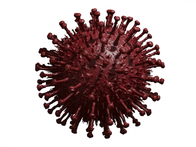 Coronavirus 2019-nCov nouveau concept de coronavirus responsable de l'épidémie de grippe asiatique et de la grippe des coronavirus en tant que cas de souche grippale dangereux lors d'une pandémie. Virus du microscope se bouchent. Rendu 3D.