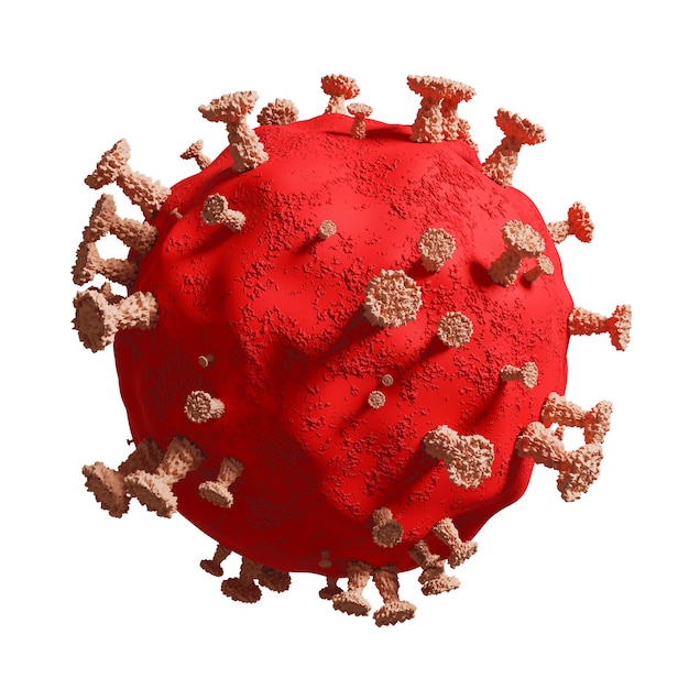 Coronavirus ou Covid-19 isolé sur blanc