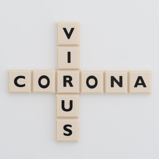 Coronavirus avec lettre sur fond blanc