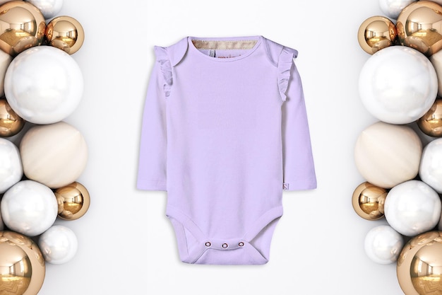 corps bébé mockup violet