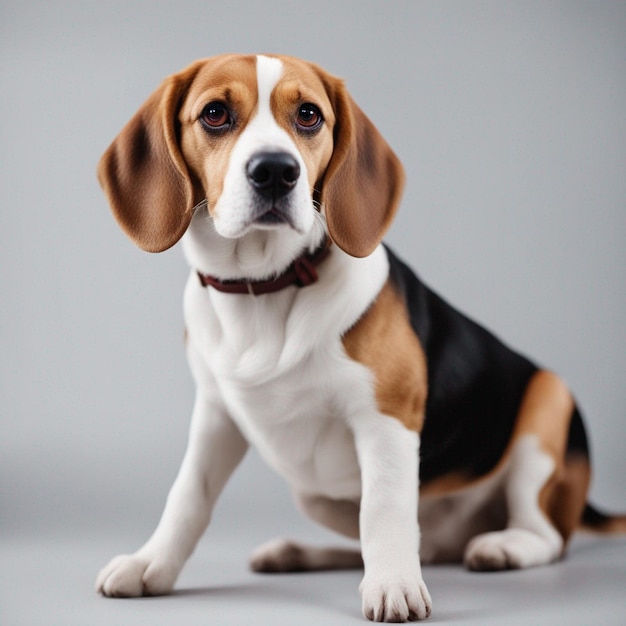 Un corps complet de chien beagle hyper réaliste avec un fond blanc