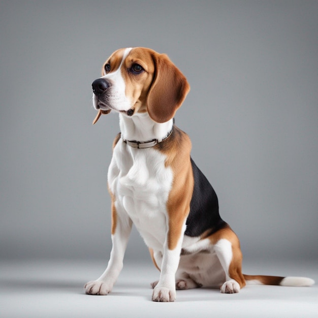 Un corps complet de chien beagle hyper réaliste avec un fond blanc