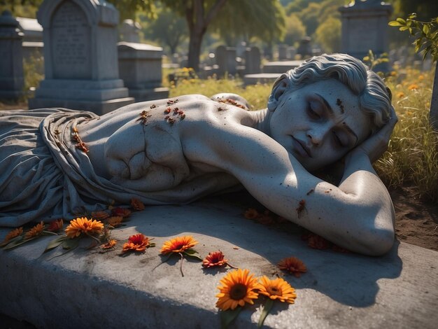 Photo le corps dans le cimetière de surya heat