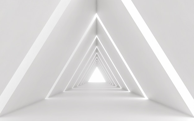 Corridor abstrait triangle blanc