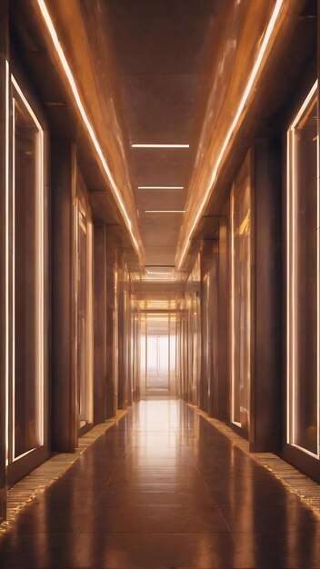 Corridor éclairé conception intérieure abstract intérieur sci fi corridors génératifs ai