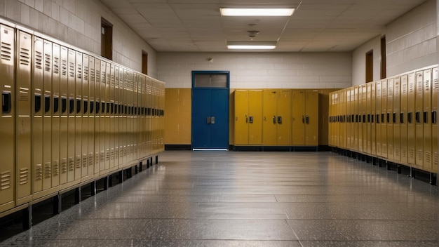 Corridor de l'école vide avec des casiers