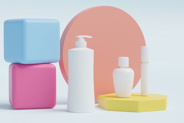 Cosmétique d'illustration 3d avec un joli fond