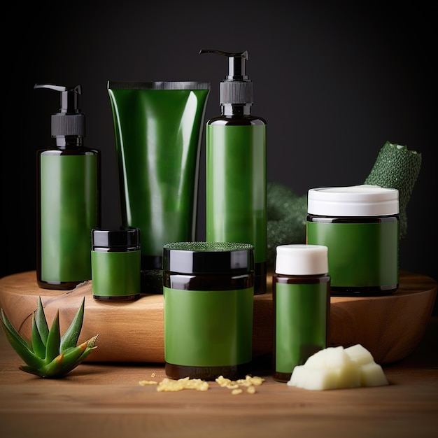 Photo cosmétiques à base d'aloe vera ia générative