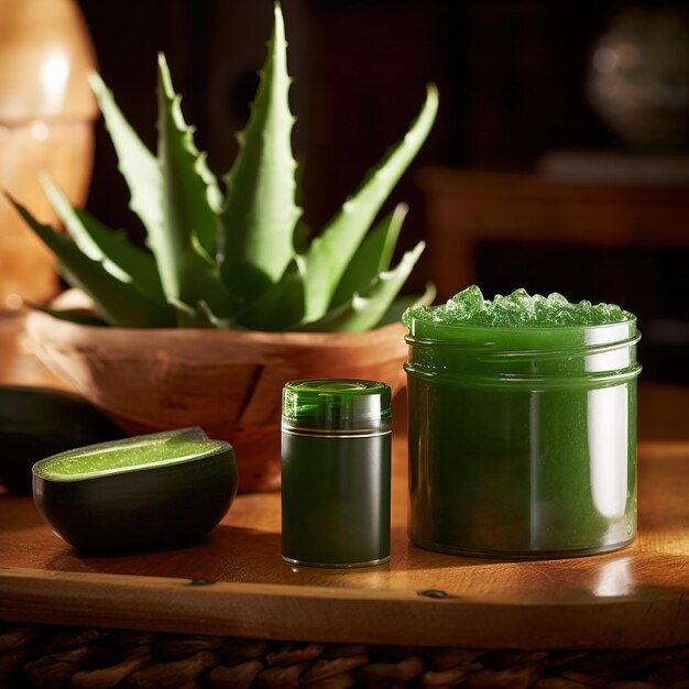 Cosmétiques à base d'aloe vera IA générative