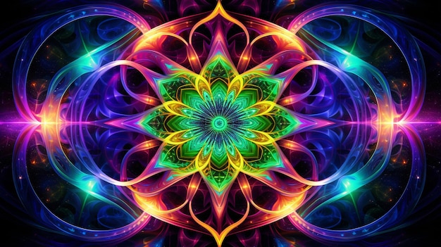 Cosmic Kaleidoscope Neon Galactic Delight