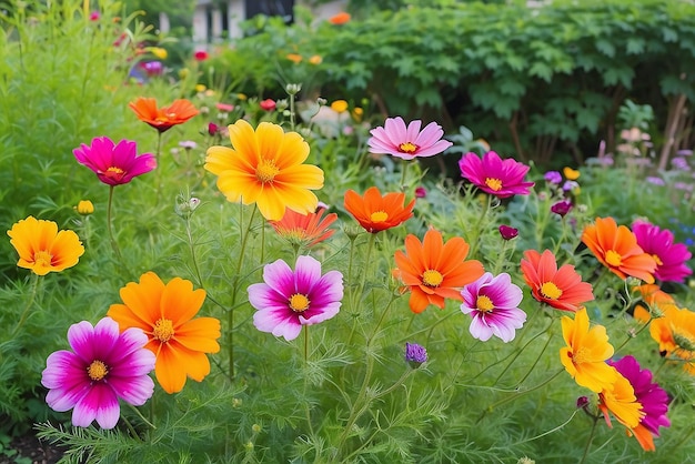 Cosmos fleur colorée dans le beau jardin