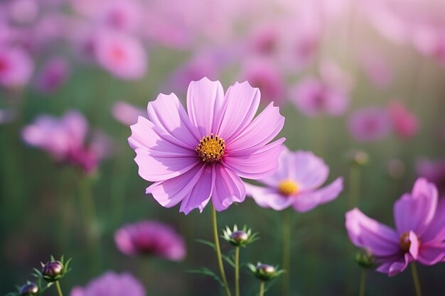 Le cosmos ultra-détaillé La beauté fleurissante du champ de fleurs