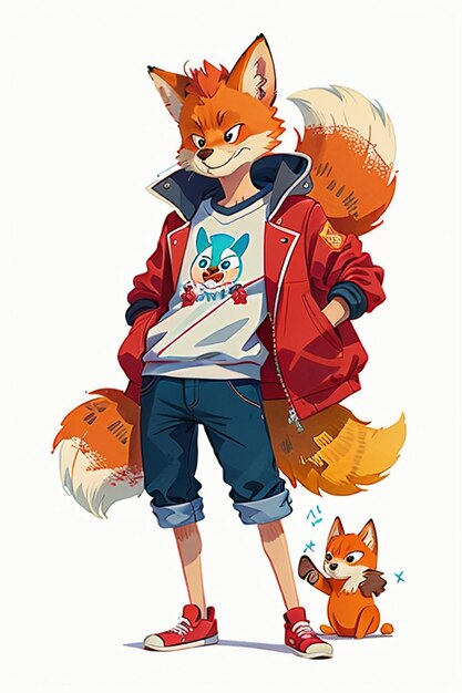 cosplay renard en forme garçon soleil beau dessin animé anime fond d'écran fond illustration