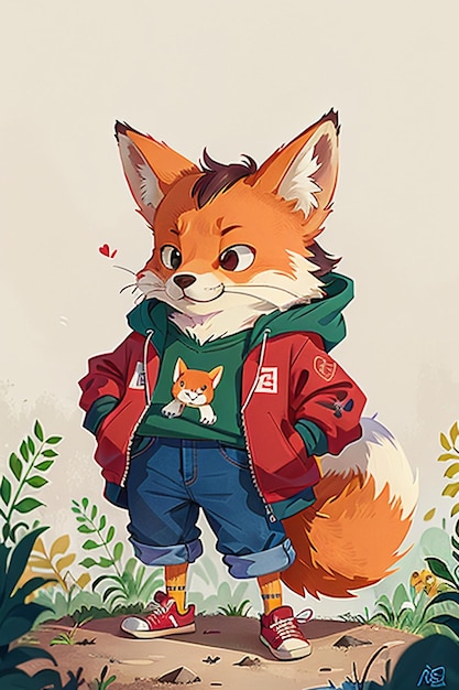 cosplay renard en forme garçon soleil beau dessin animé anime fond d'écran fond illustration