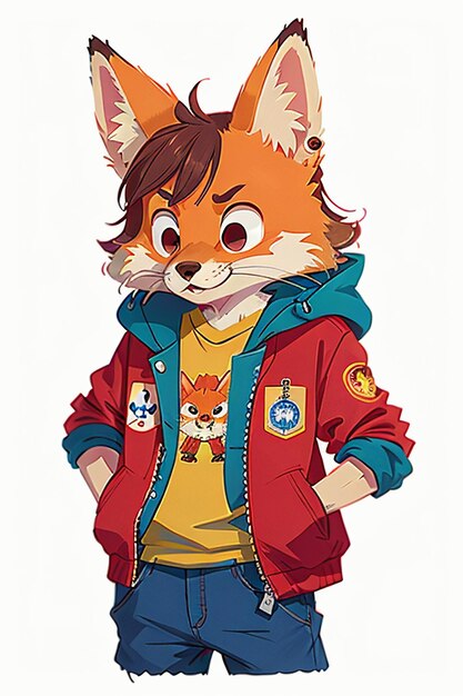 cosplay renard en forme garçon soleil beau dessin animé anime fond d'écran fond illustration