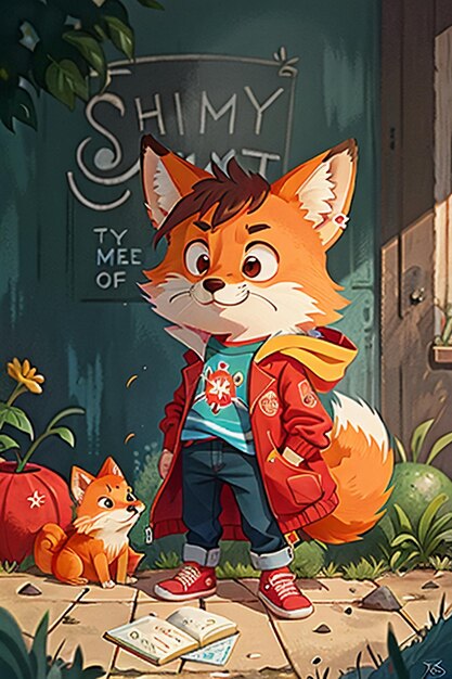 cosplay renard en forme garçon soleil beau dessin animé anime fond d'écran fond illustration