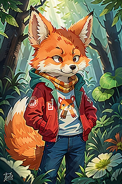 cosplay renard en forme garçon soleil beau dessin animé anime fond d'écran fond illustration