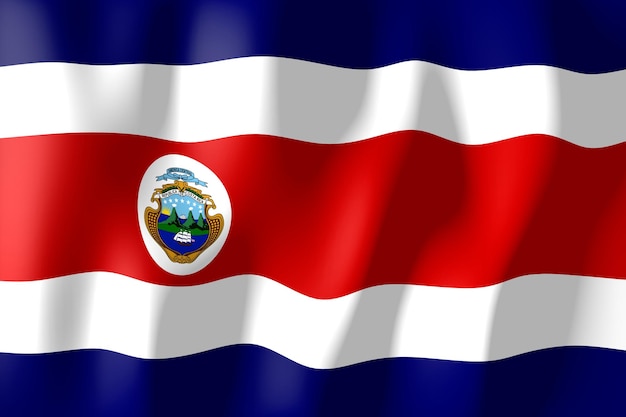 Costa Rica drapeau de pays ridée