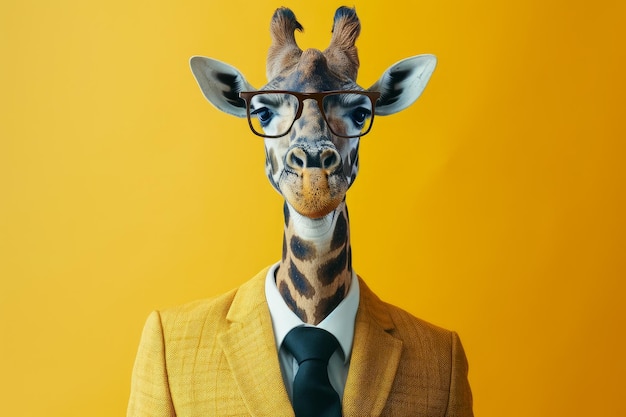 Costume d'affaires capricieux tête de girafe générer Ai