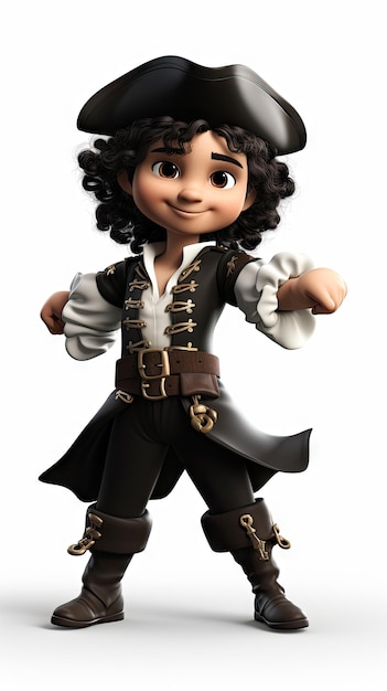 Costume d'Halloween pour le garçon pirate de dessins animés en 3D