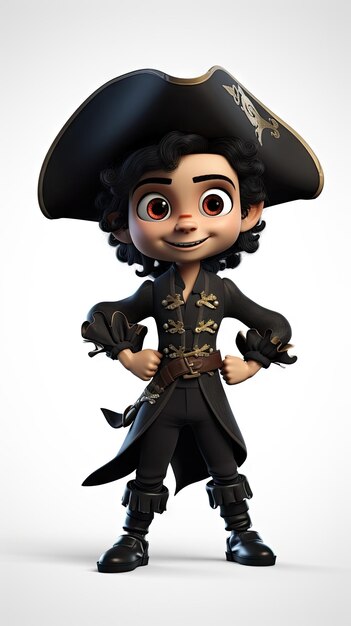 Costume d'Halloween pour le garçon pirate de dessins animés en 3D