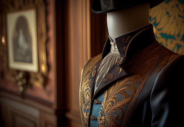 Costume d'homme du 18ème siècle dans un intérieur historique