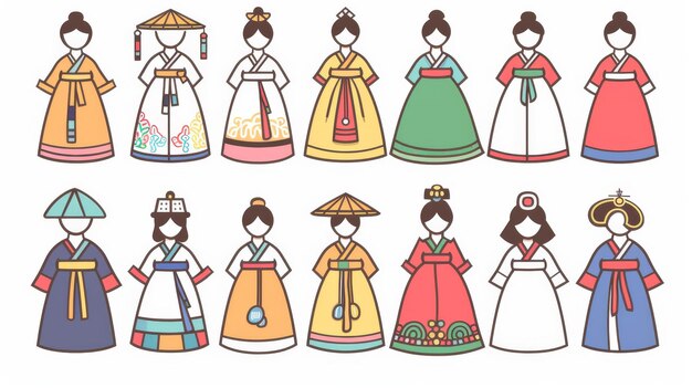 Le costume d'identité coréen est une illustration moderne avec un design plat