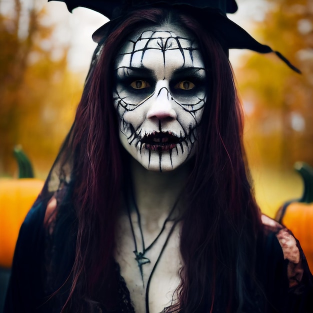 Costume et maquillage d'Halloween