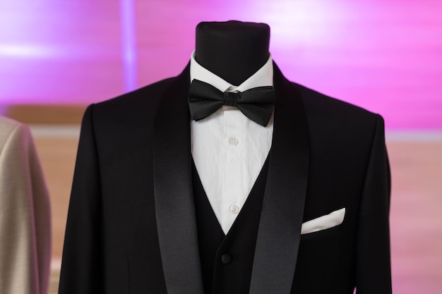 costume de marié élégant sur un mannequin