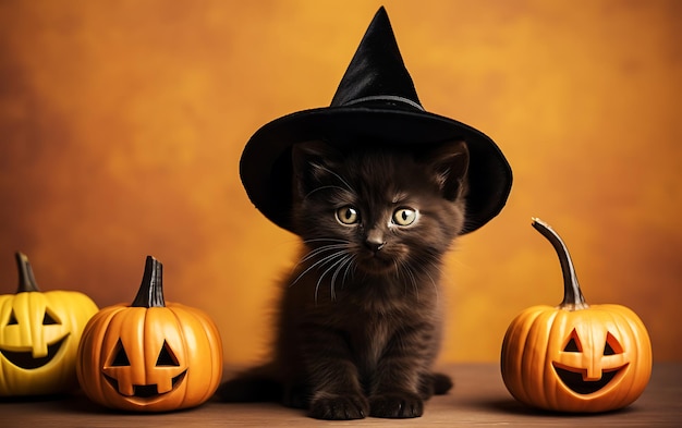 Costume mignon et drôle d'Halloween Arrière-plan d'animal d'halloween avec espace de copie