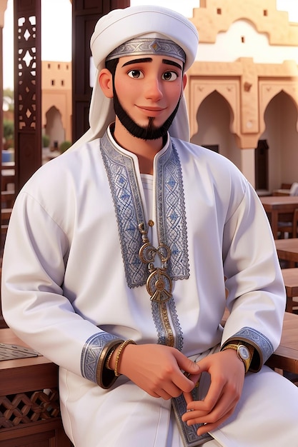 Photo costume traditionnel classique marocain djellaba intemporel pour hommes