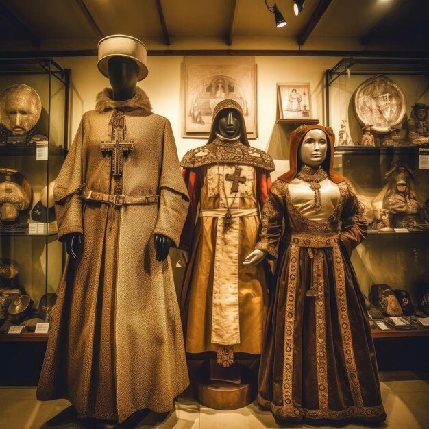 Photo costumes anciens dans un musée