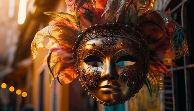 Des costumes de carnaval colorés illuminent une célèbre destination touristique générée par l'IA