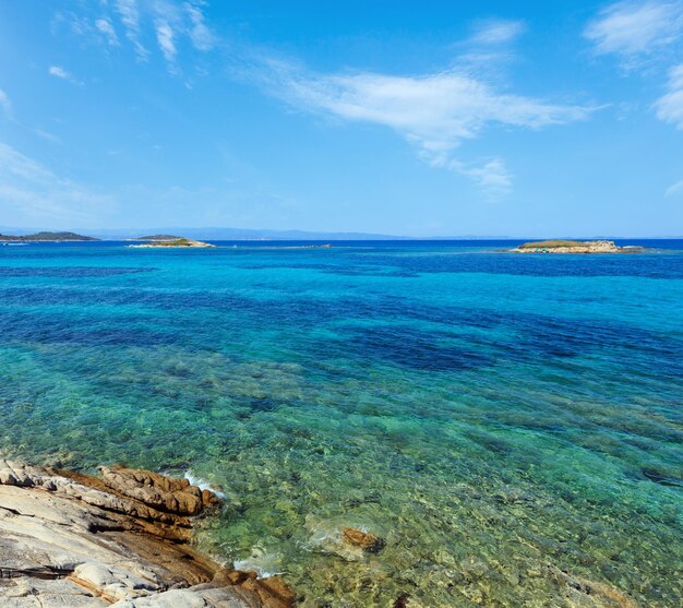 Photo côte de la mer égée chalkidiki grèce