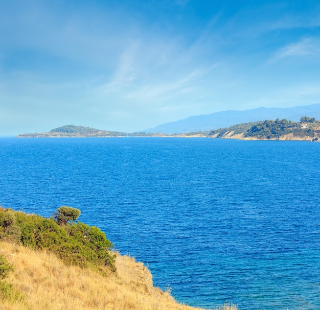 Photo côte de la mer égée halkidiki grèce