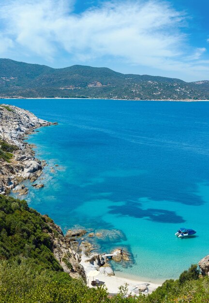 Photo côte de mer d'été halkidiki grèce