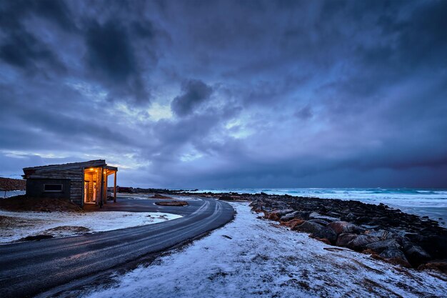 Photo côte de la mer de norvège