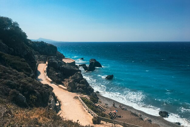 Photo côte de la mer de rhodes