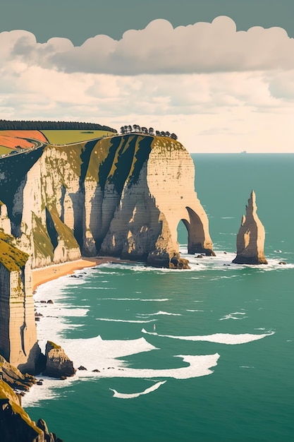 côte de la mer avec des rochers de la falaise