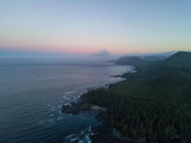 côte de l'océan pacifique fond nature canadienne aérienne