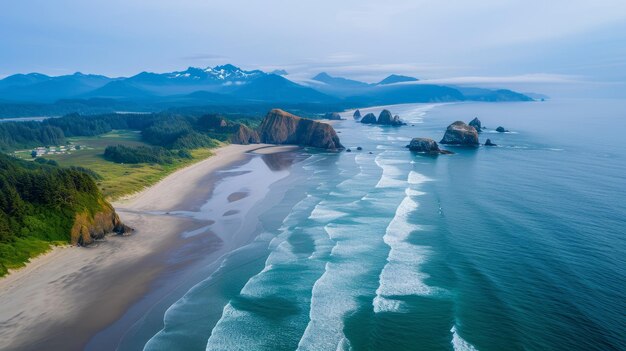 Photo la côte de l'oregon vue d'en haut